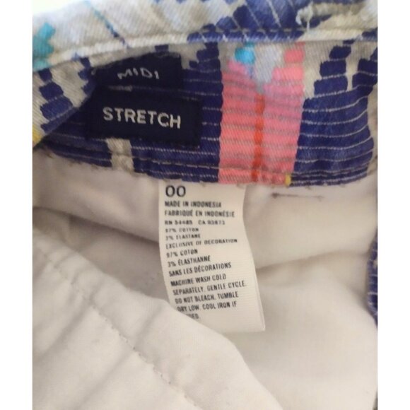 American Eagle Midi Stretch Cuff Shorts Size 00 Southwest Aztec Pockets Tribal - Picture 5 of 9